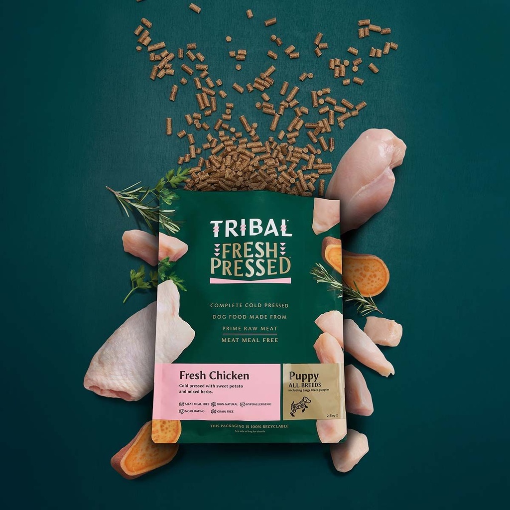 Tribal Fresh Pressed Complete Fresh Chicken Puppy Dry Dog Food 