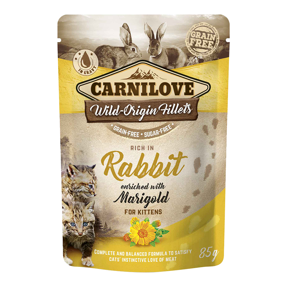 Carnilove Rabbit enriched with Marigold for Kittens Wet Food Pouches 24x85gm