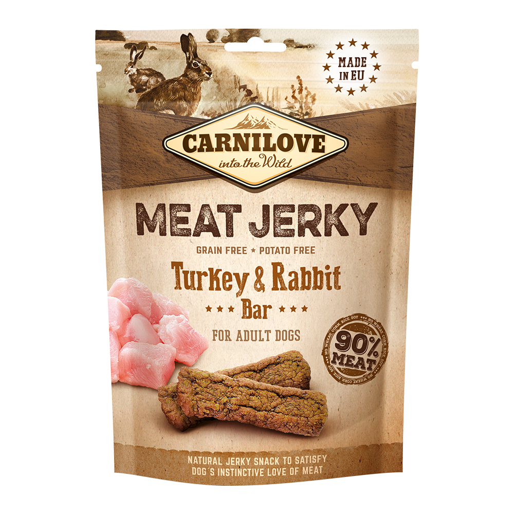 Carnilove Jerky Snack Turkey & Rabbit Bar 100gm