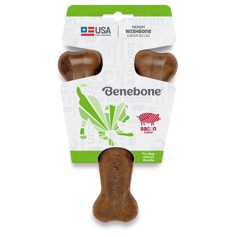 Benebone Wishbone Dog Chew Toy Bacon Medium