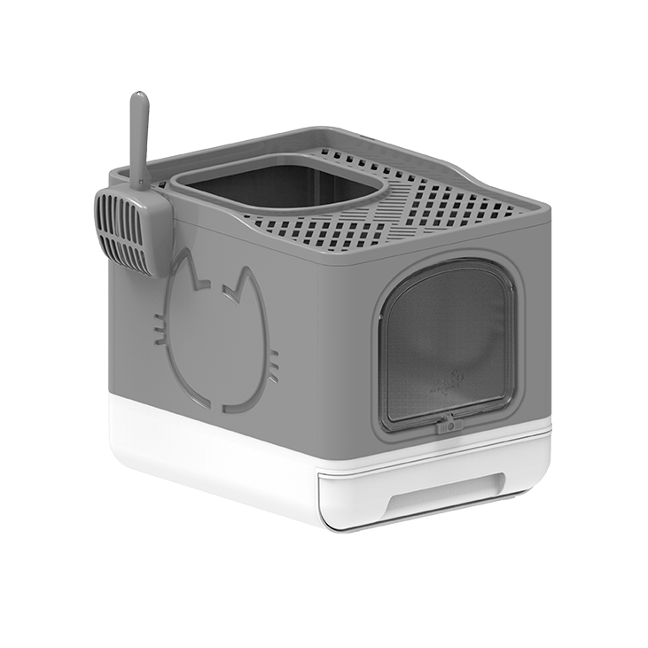 All for Paws Go Fresh Foldable Cat Litter Box Grey