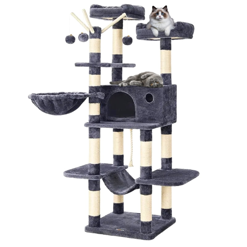 Cat Choice Cat Tower with Multi Level Resting Point Sisal Post Plush Toy Hammock Plush Perch And Pet House 50x50x164cm