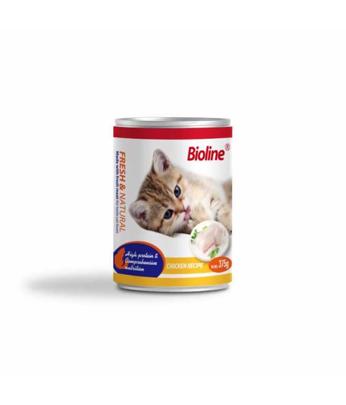 Bioline Canned Cat Food Chicken 375gm