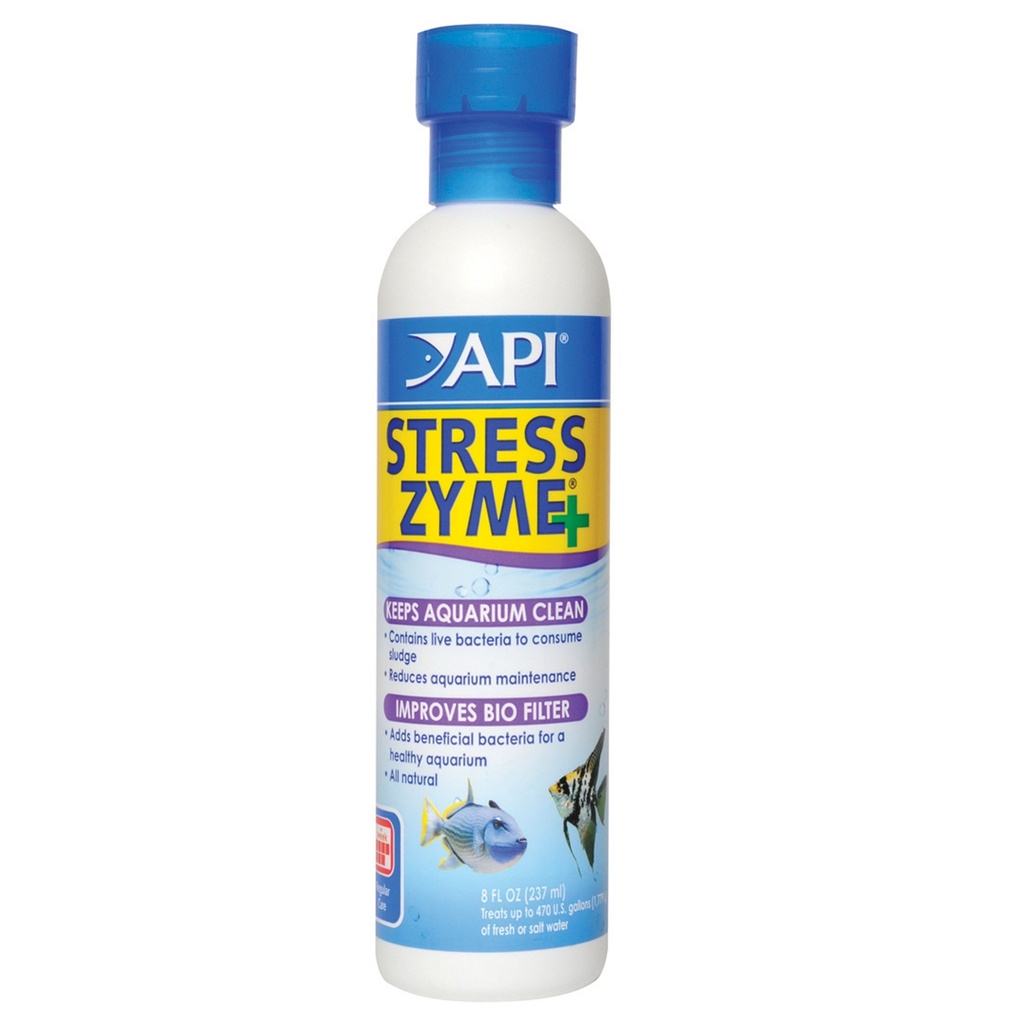 API Stress Zyme Aquarium Filtration Aid Beneficial Bacteria 8oz / 237ml